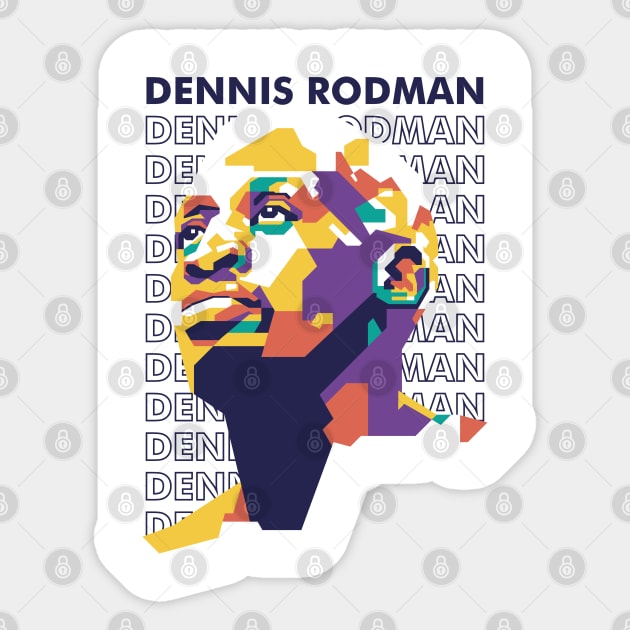 Dennis Rodman The Worm Sticker by pentaShop